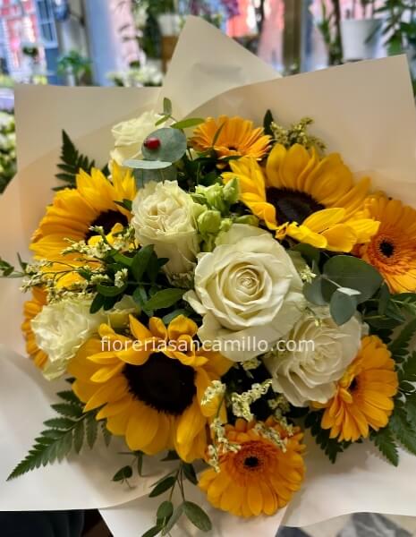 Bouquet giallo e bianco misto