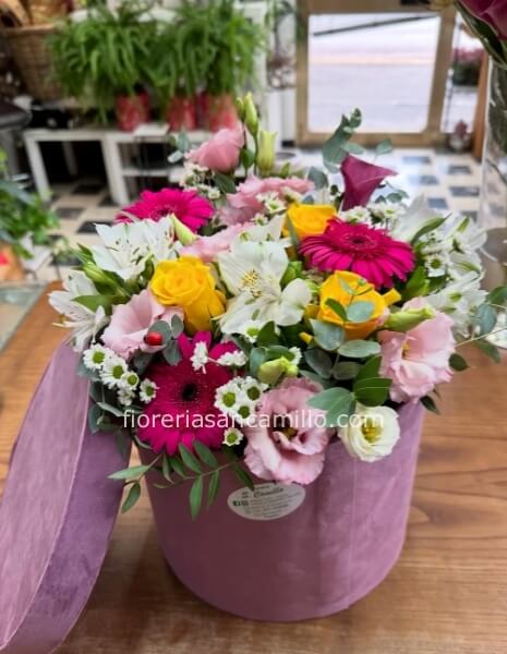 Flower box con scatola in velluto
