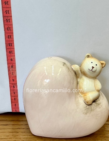 Orsetto  cuore in ceramica