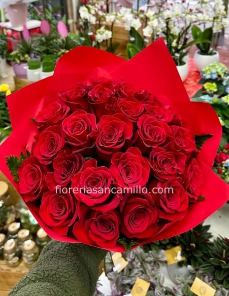 Mazzo di 25 rose rosse